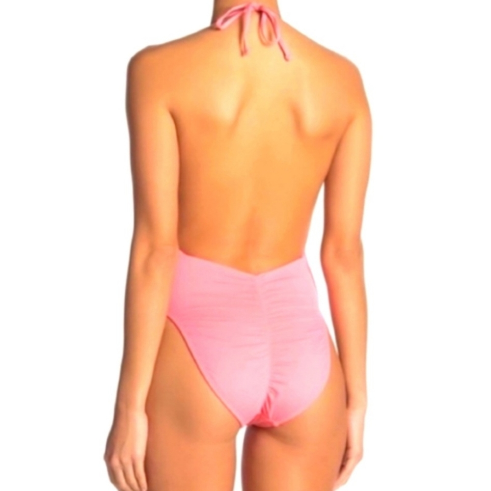 The Bikini Lab pink one piece bathing suit.  S - Picture 3 of 8